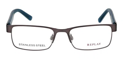 Replay Ry 030 02 Men's Glasses Gunmetal Size 51 - Free Lenses - Blue Light Block Available In Brown