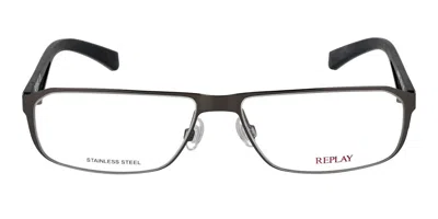 Replay Ry 060 02 Men's Glasses Gunmetal Size 55 - Free Lenses - Blue Light Block Available In Black
