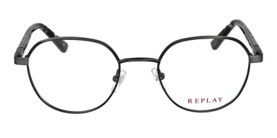 Replay Ry 245v 02 Men's Glasses Gunmetal Size 50 - Free Lenses - Blue Light Block Available In Black