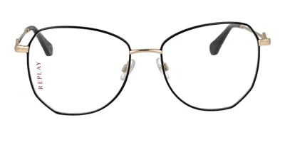 Replay Ry 290v 04 Women's Glasses Black Size 57 - Free Lenses - Blue Light Block Available In Gold