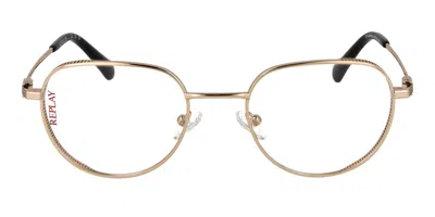 Replay Ry 460v 01 Men's Glasses Gold Size 51 - Free Lenses - Blue Light Block Available