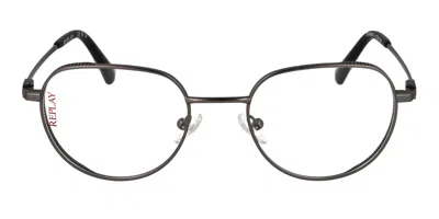 Replay Ry 460v 03 Men's Glasses Gunmetal Size 51 - Free Lenses - Blue Light Block Available In Black