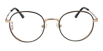 Replay Ry 462v 01 Men's Glasses Gold Size 50 - Free Lenses - Blue Light Block Available In Multi
