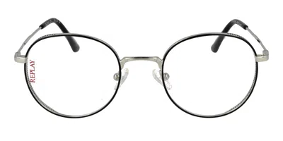 Replay Ry 462v 02 Men's Glasses Black Size 50 - Free Lenses - Blue Light Block Available In Silver
