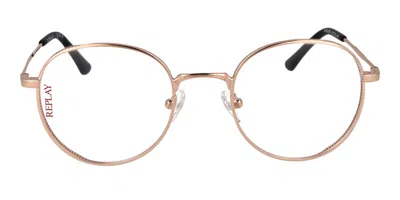 Replay Ry 462v 03 Men's Glasses Gold Size 50 - Free Lenses - Blue Light Block Available