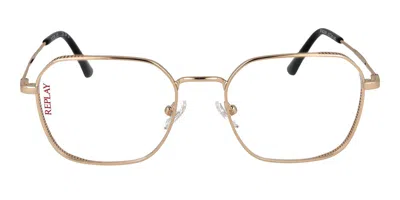 Replay Ry 463v 01 Men's Glasses Gold Size 53 - Free Lenses - Blue Light Block Available