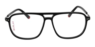 Replay Ry 467v 01 Men's Glasses Black Size 56 - Free Lenses - Blue Light Block Available