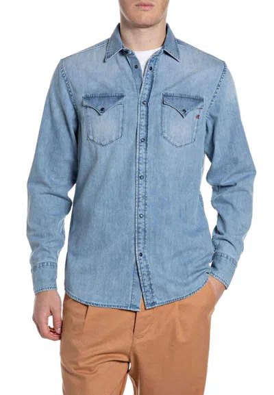 Replay Shirt Shirt In Blu