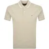 Replay Short Sleeved Logo Polo T Shirt Beige In Neutral