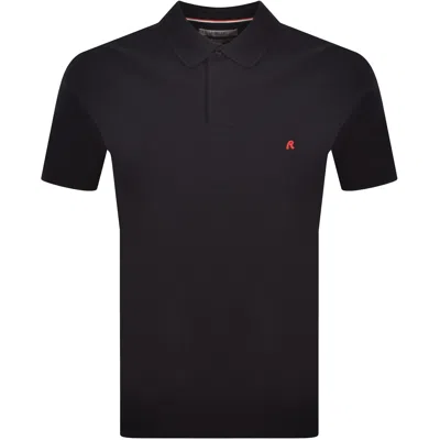 Replay Short Sleeved Polo T Shirt Navy In Black