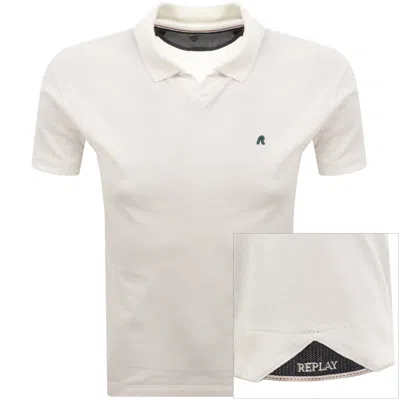 Replay Short Sleeved Polo T Shirt White