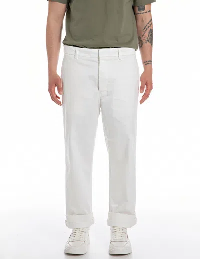 Replay Trousers In Chalk