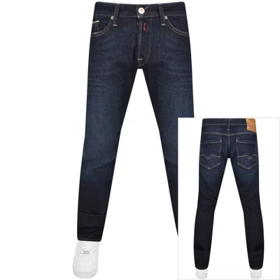 Replay Waitom Regular Mid Wash Jeans Blue