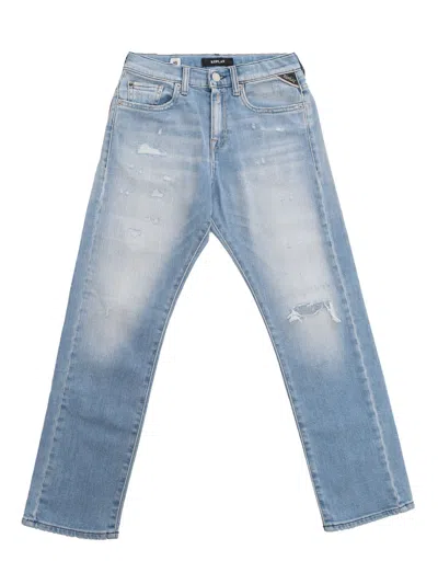 Replay Washed Effect Light Blue Jeans