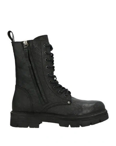 Replay Woman Ankle Boots Black Size 7 Leather