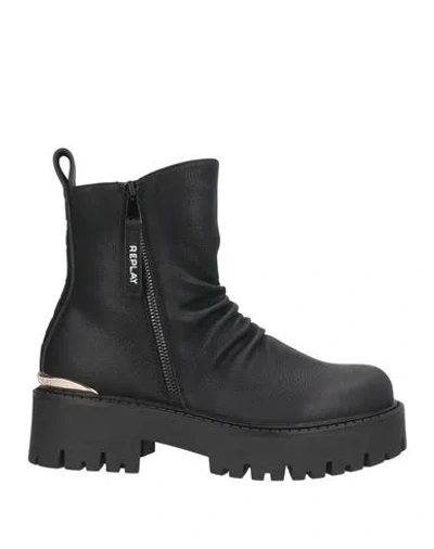 Replay Woman Ankle Boots Black Size 7 Synthetic Material