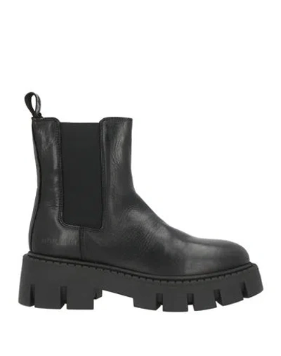 Replay Woman Ankle Boots Black Size 8 Leather