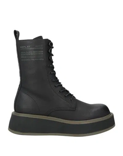 Replay Woman Ankle Boots Black Size 9 Synthetisches Material