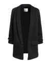 Replay Woman Blazer Black Size M Cotton, Metallic Polyester In Black