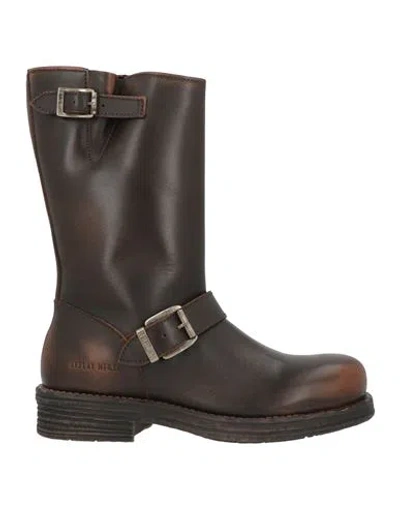 Replay Woman Boot Brown Size 8 Leather
