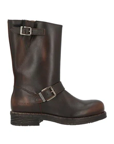 Replay Woman Boot Dark Brown Size 8 Leather