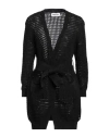 Replay Woman Cardigan Midnight Blue Size Xxs Cotton In Black