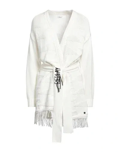 Replay Woman Cardigan White Size M Cotton, Polyester