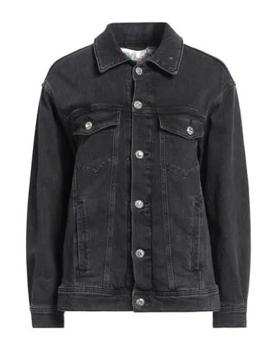 Replay Woman Denim Outerwear Black Size S Cotton, Elastane