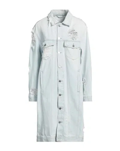 Replay Woman Denim Outerwear Blue Size S Cotton