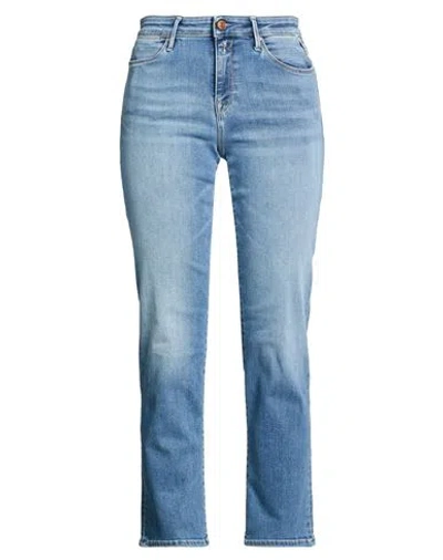 Replay Woman Jeans Blue Size 24w-28l Cotton, Modal, Elastomultiester, Elastane