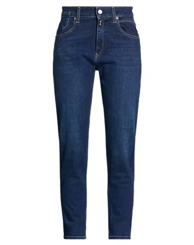 Replay Woman Jeans Blue Size 27w-28l Cotton, Elastane In Brown