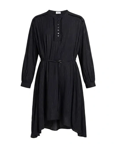 Replay Woman Midi Dress Black Size Xs Viscose, Metallic Fiber