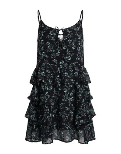 Replay Woman Mini Dress Black Size Xs Viscose In Green