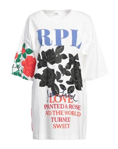 Replay Woman Mini Dress Off White Size S Cotton