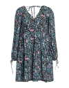 Replay Woman Mini Dress Black Size S Polyester, Elastane In Blue