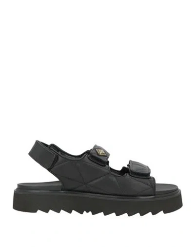 Replay Woman Sandals Black Size 8 Synthetic Fibers In Multi