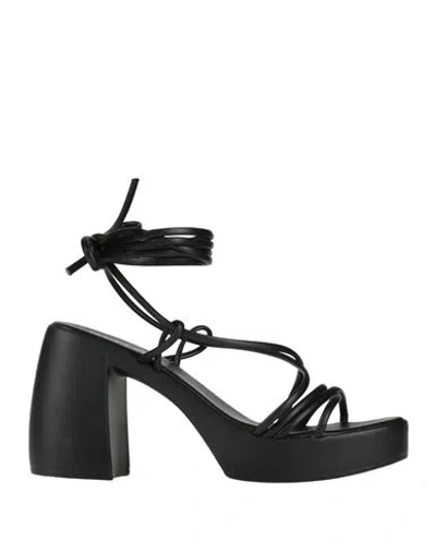 Replay Woman Sandals Black Size 8 Synthetisches Material