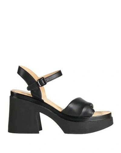 Replay Woman Sandals Black Size 8 Textile Fibers