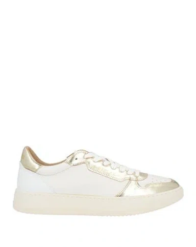 Replay Woman Sneakers White Size 8 Leather, Synthetic Material In Multi