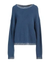 Replay Woman Sweater Blue Size Xl Cotton In Blue
