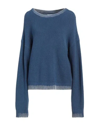 Replay Woman Sweater Blue Size Xl Cotton
