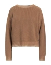 Replay Woman Sweater Camel Size M Cotton In Beige