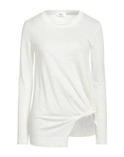 Replay Woman Sweater Ivory Size Xxs Linen, Elastane In White