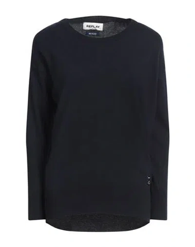 Replay Woman Sweater Midnight Blue Size Xxs Recycled Polyamide, Recycled Wool, Lyocell, Recycled Cas
