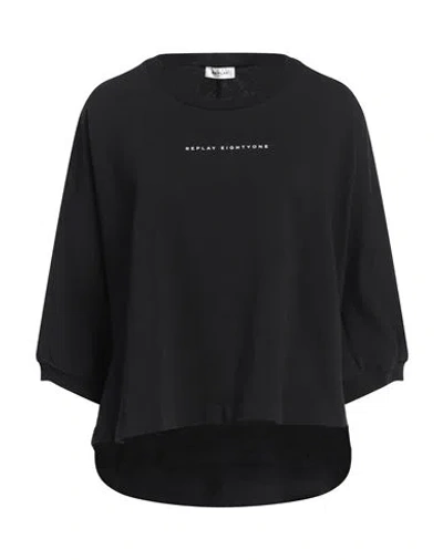 Replay Woman Sweatshirt Black Size L Cotton