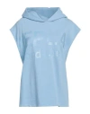 Replay Woman Sweatshirt Light Blue Size S Organic Cotton In Blue