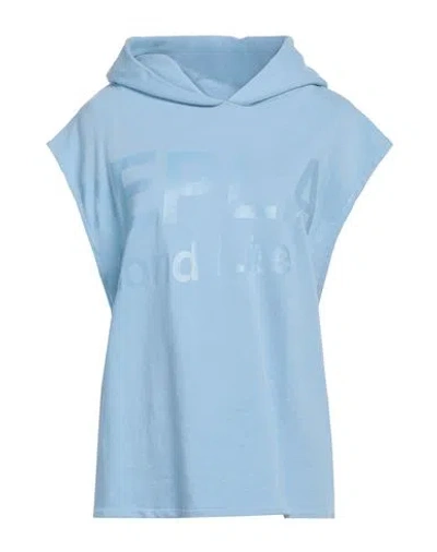 Replay Woman Sweatshirt Light Blue Size S Organic Cotton