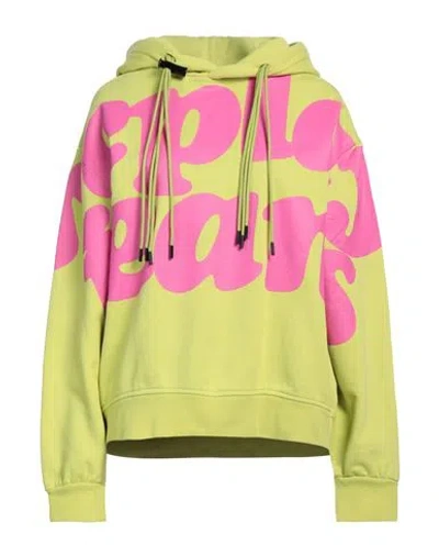 Replay Woman Sweatshirt Lime Green Size S Cotton