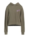 Replay Woman Sweatshirt Military Green Size M Cotton In Green