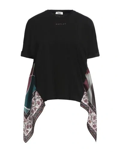 Replay Woman T-shirt Black Size L Cotton, Polyester